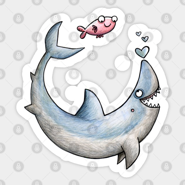 Hai - Shark - Ungewöhnliche Liebe - Unusual Love Affair- Sticker by JunieMond